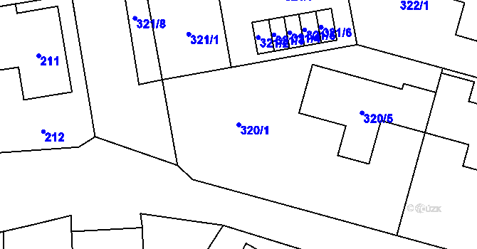 Parcela st. 320/1 v KÚ Klimkovice, Katastrální mapa