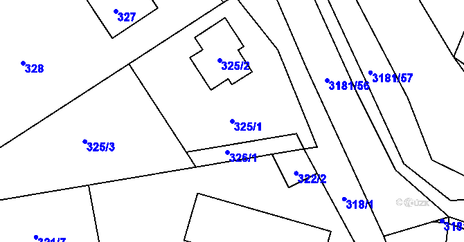 Parcela st. 325/1 v KÚ Klimkovice, Katastrální mapa