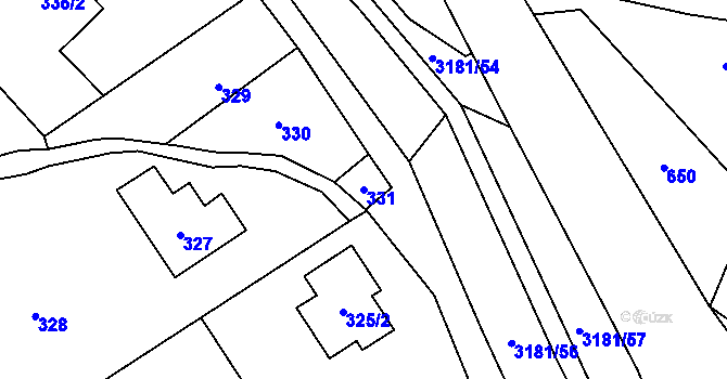 Parcela st. 331 v KÚ Klimkovice, Katastrální mapa