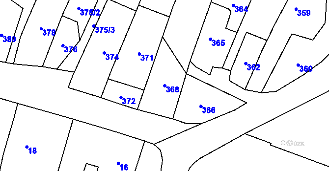 Parcela st. 368 v KÚ Klimkovice, Katastrální mapa