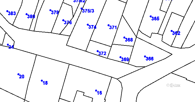 Parcela st. 372 v KÚ Klimkovice, Katastrální mapa