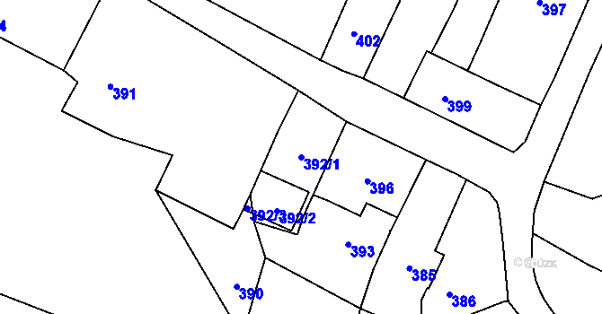 Parcela st. 392/1 v KÚ Klimkovice, Katastrální mapa