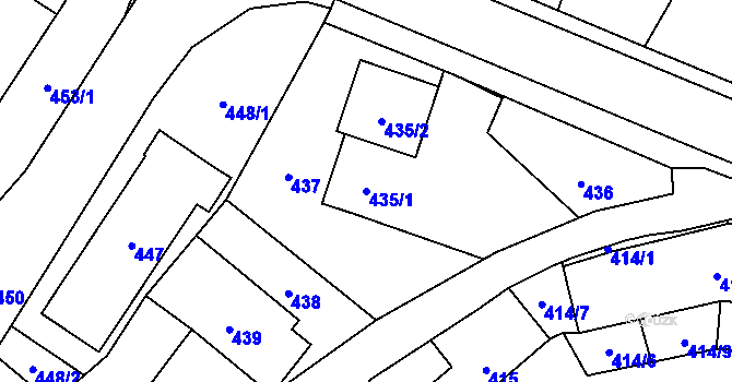 Parcela st. 435/1 v KÚ Klimkovice, Katastrální mapa
