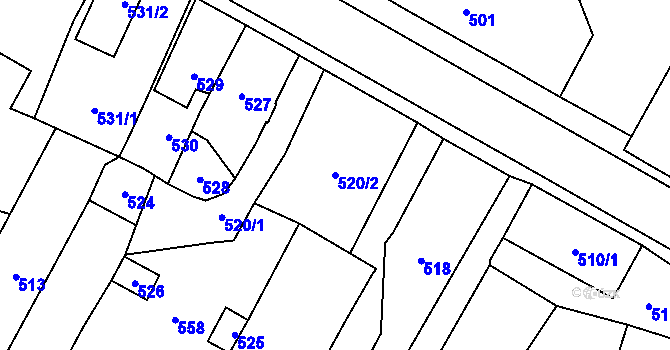 Parcela st. 520/2 v KÚ Klimkovice, Katastrální mapa