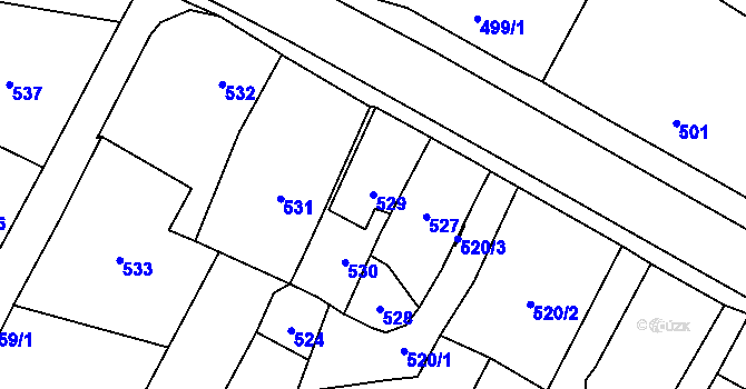 Parcela st. 529 v KÚ Klimkovice, Katastrální mapa