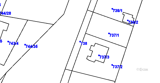 Parcela st. 738 v KÚ Klimkovice, Katastrální mapa