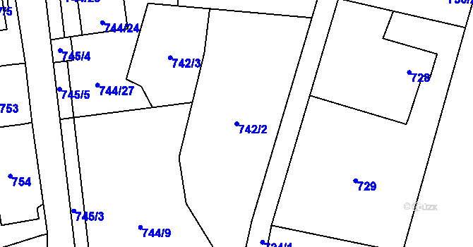 Parcela st. 742/2 v KÚ Klimkovice, Katastrální mapa