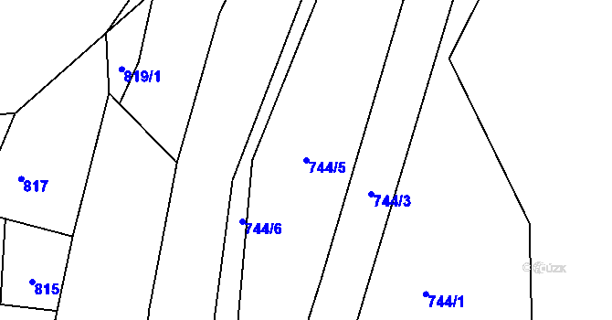 Parcela st. 744/5 v KÚ Klimkovice, Katastrální mapa