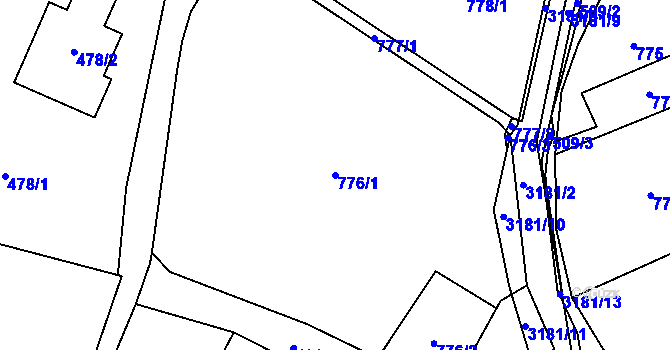 Parcela st. 776/1 v KÚ Klimkovice, Katastrální mapa