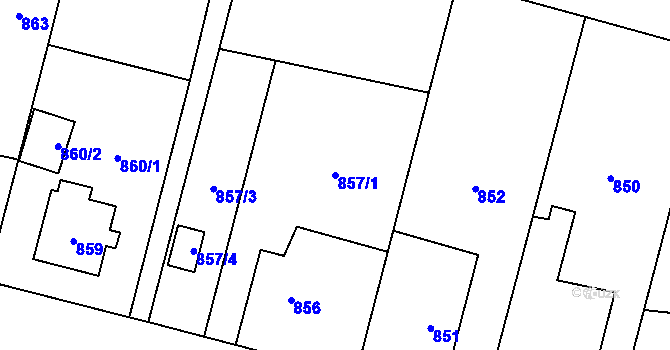 Parcela st. 857/1 v KÚ Klimkovice, Katastrální mapa