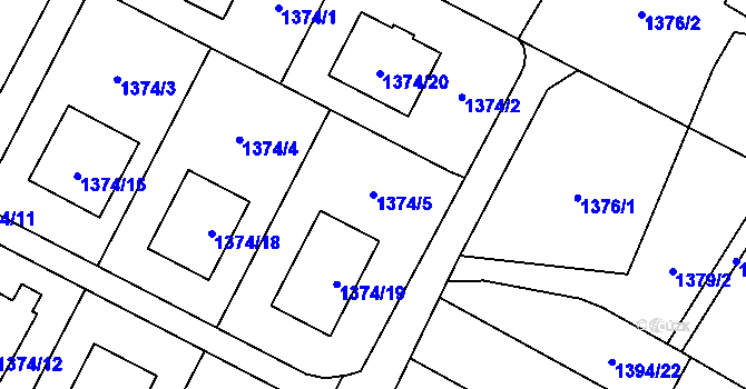 Parcela st. 1374/5 v KÚ Klimkovice, Katastrální mapa