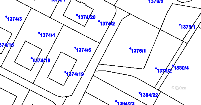 Parcela st. 1376/4 v KÚ Klimkovice, Katastrální mapa