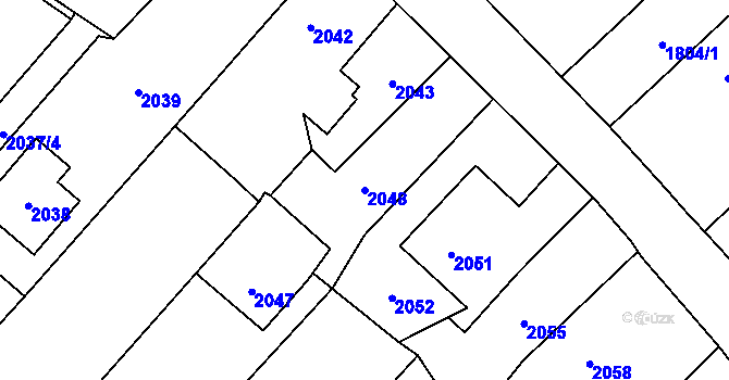 Parcela st. 2048 v KÚ Klimkovice, Katastrální mapa
