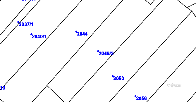 Parcela st. 2049/2 v KÚ Klimkovice, Katastrální mapa