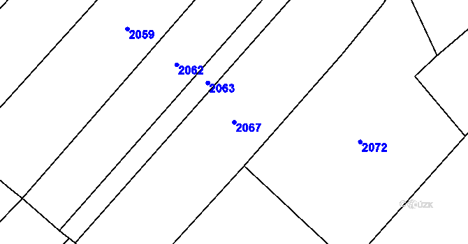 Parcela st. 2067 v KÚ Klimkovice, Katastrální mapa
