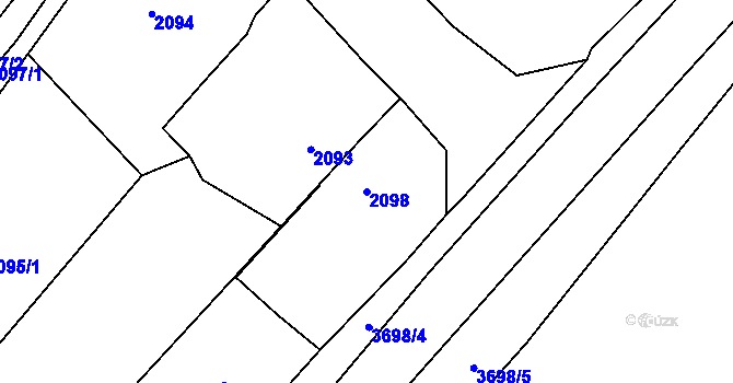 Parcela st. 2098 v KÚ Klimkovice, Katastrální mapa