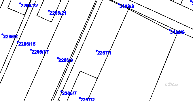 Parcela st. 2267/1 v KÚ Klimkovice, Katastrální mapa