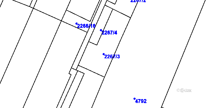 Parcela st. 2267/3 v KÚ Klimkovice, Katastrální mapa