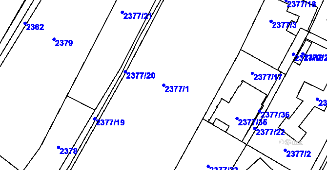 Parcela st. 2377/1 v KÚ Klimkovice, Katastrální mapa