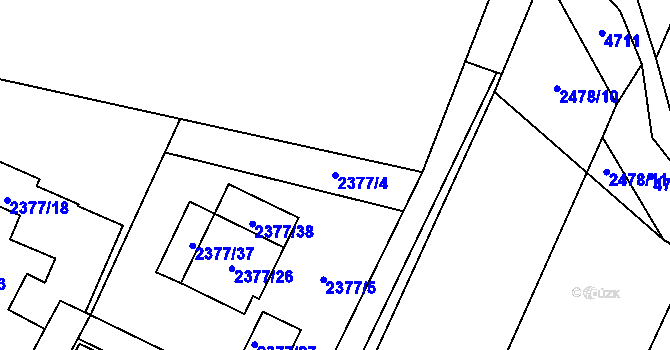 Parcela st. 2377/4 v KÚ Klimkovice, Katastrální mapa