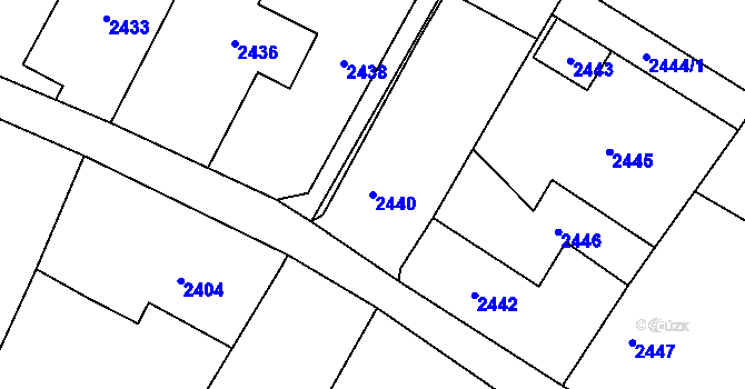 Parcela st. 2440 v KÚ Klimkovice, Katastrální mapa