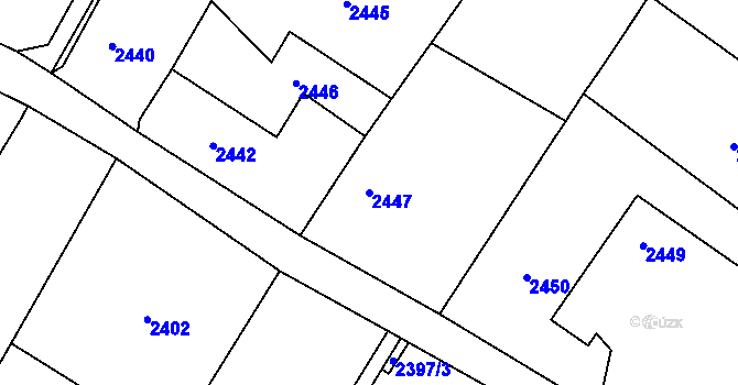 Parcela st. 2447 v KÚ Klimkovice, Katastrální mapa