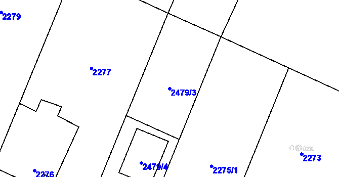 Parcela st. 2479/3 v KÚ Klimkovice, Katastrální mapa