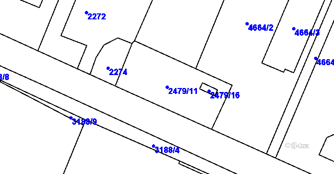 Parcela st. 2479/11 v KÚ Klimkovice, Katastrální mapa