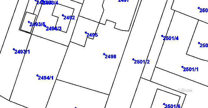 Parcela st. 2498 v KÚ Klimkovice, Katastrální mapa