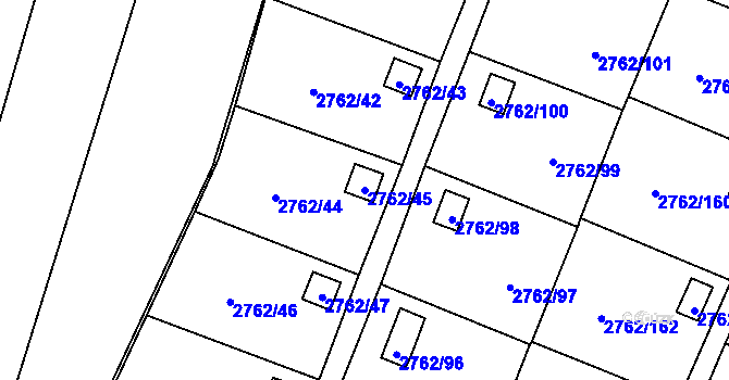 Parcela st. 2762/45 v KÚ Klimkovice, Katastrální mapa