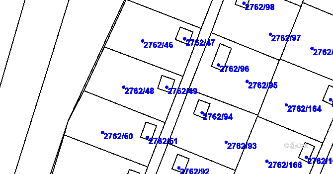 Parcela st. 2762/49 v KÚ Klimkovice, Katastrální mapa