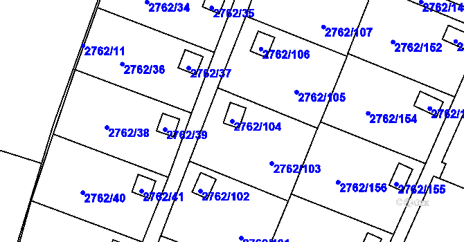 Parcela st. 2762/104 v KÚ Klimkovice, Katastrální mapa