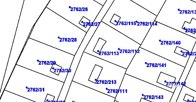 Parcela st. 2762/113 v KÚ Klimkovice, Katastrální mapa
