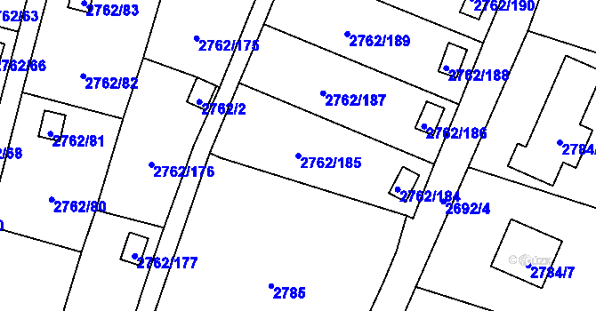 Parcela st. 2762/185 v KÚ Klimkovice, Katastrální mapa