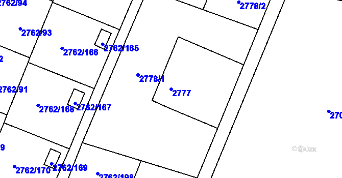 Parcela st. 2777 v KÚ Klimkovice, Katastrální mapa