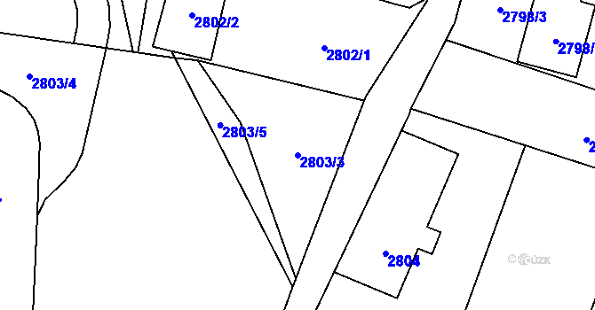 Parcela st. 2803/3 v KÚ Klimkovice, Katastrální mapa