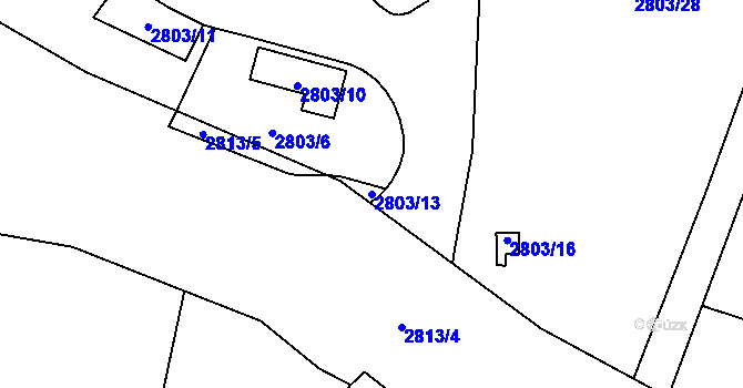 Parcela st. 2803/13 v KÚ Klimkovice, Katastrální mapa