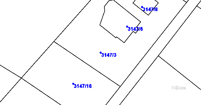 Parcela st. 3147/3 v KÚ Klimkovice, Katastrální mapa