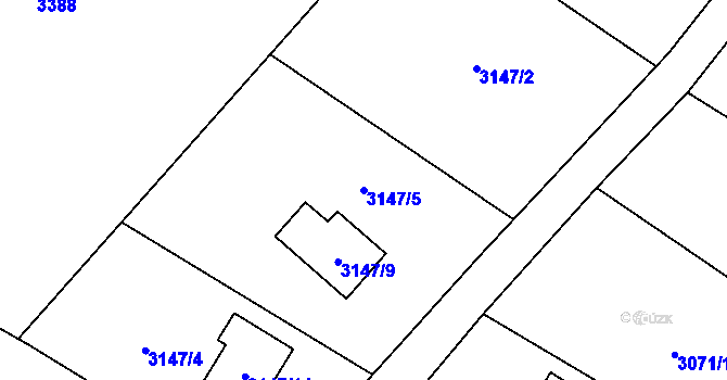 Parcela st. 3147/5 v KÚ Klimkovice, Katastrální mapa