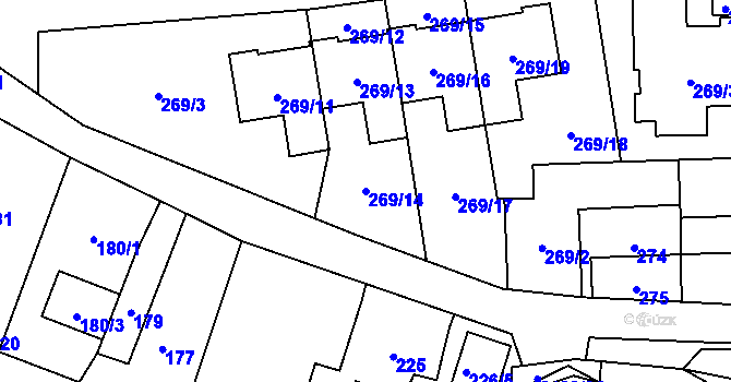 Parcela st. 269/14 v KÚ Klimkovice, Katastrální mapa