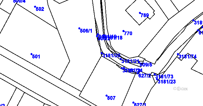 Parcela st. 3181/20 v KÚ Klimkovice, Katastrální mapa