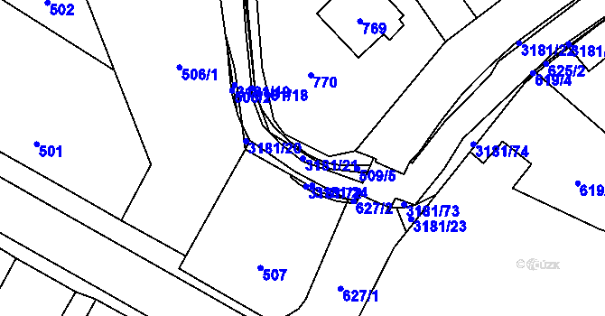 Parcela st. 3181/21 v KÚ Klimkovice, Katastrální mapa