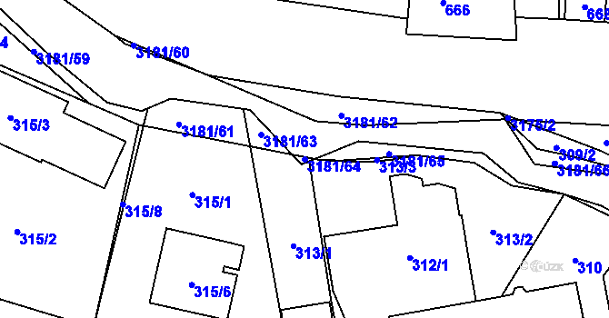 Parcela st. 3181/64 v KÚ Klimkovice, Katastrální mapa