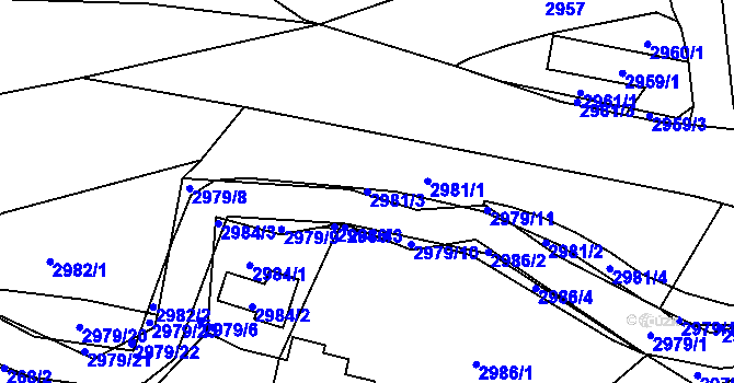 Parcela st. 2981/3 v KÚ Klimkovice, Katastrální mapa