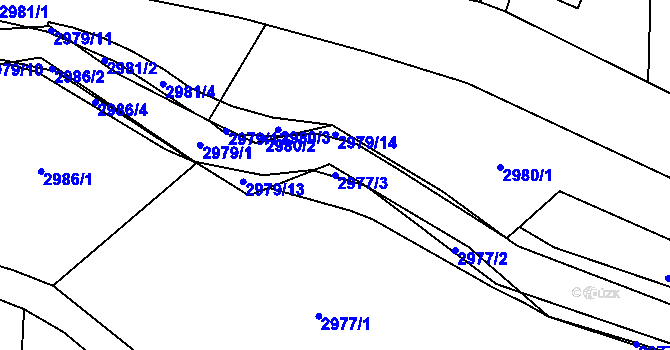 Parcela st. 2977/3 v KÚ Klimkovice, Katastrální mapa