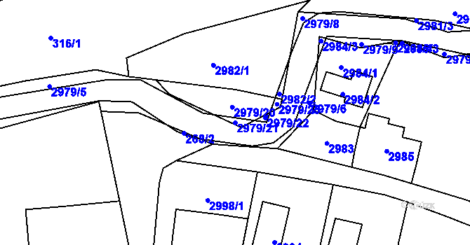 Parcela st. 2979/21 v KÚ Klimkovice, Katastrální mapa