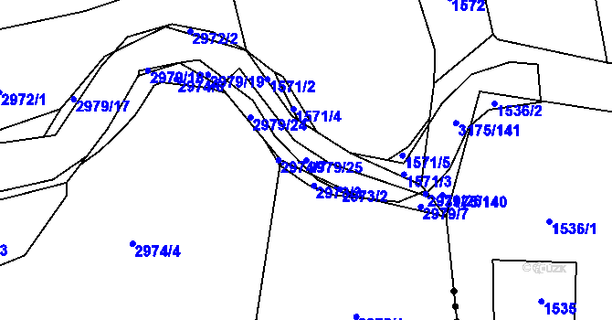 Parcela st. 2979/25 v KÚ Klimkovice, Katastrální mapa