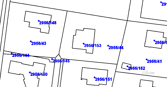 Parcela st. 2956/153 v KÚ Klimkovice, Katastrální mapa