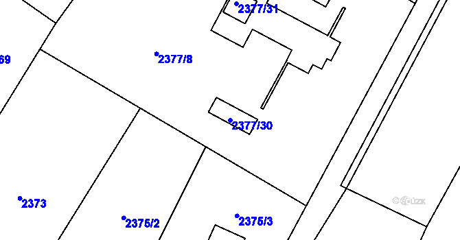 Parcela st. 2377/30 v KÚ Klimkovice, Katastrální mapa