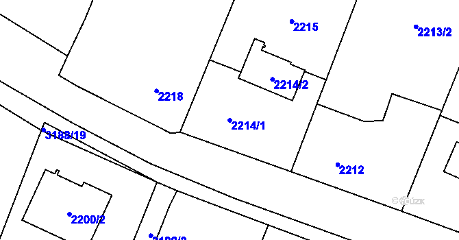 Parcela st. 2214/1 v KÚ Klimkovice, Katastrální mapa